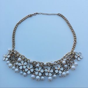 Floral and Pearl Necklace